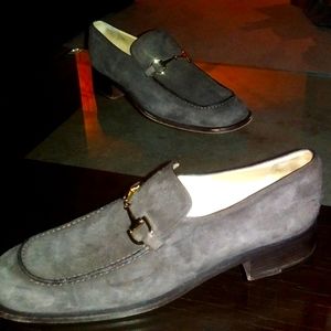 Gucci Brown Suede Leather Loafers Signature Horsebit Pumps Excellent!